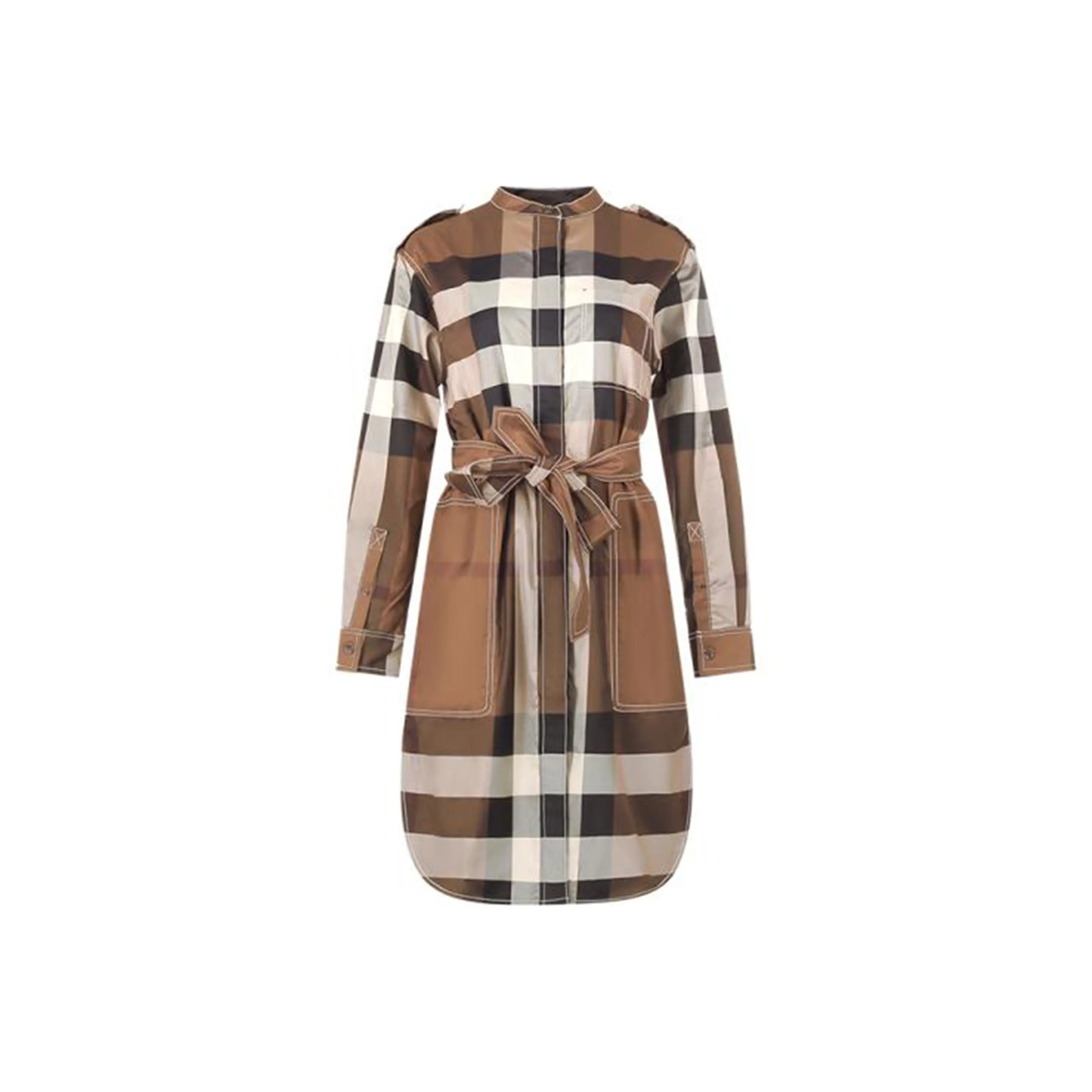 Burberry FW22 Long Sleeved Dress Women's Brown