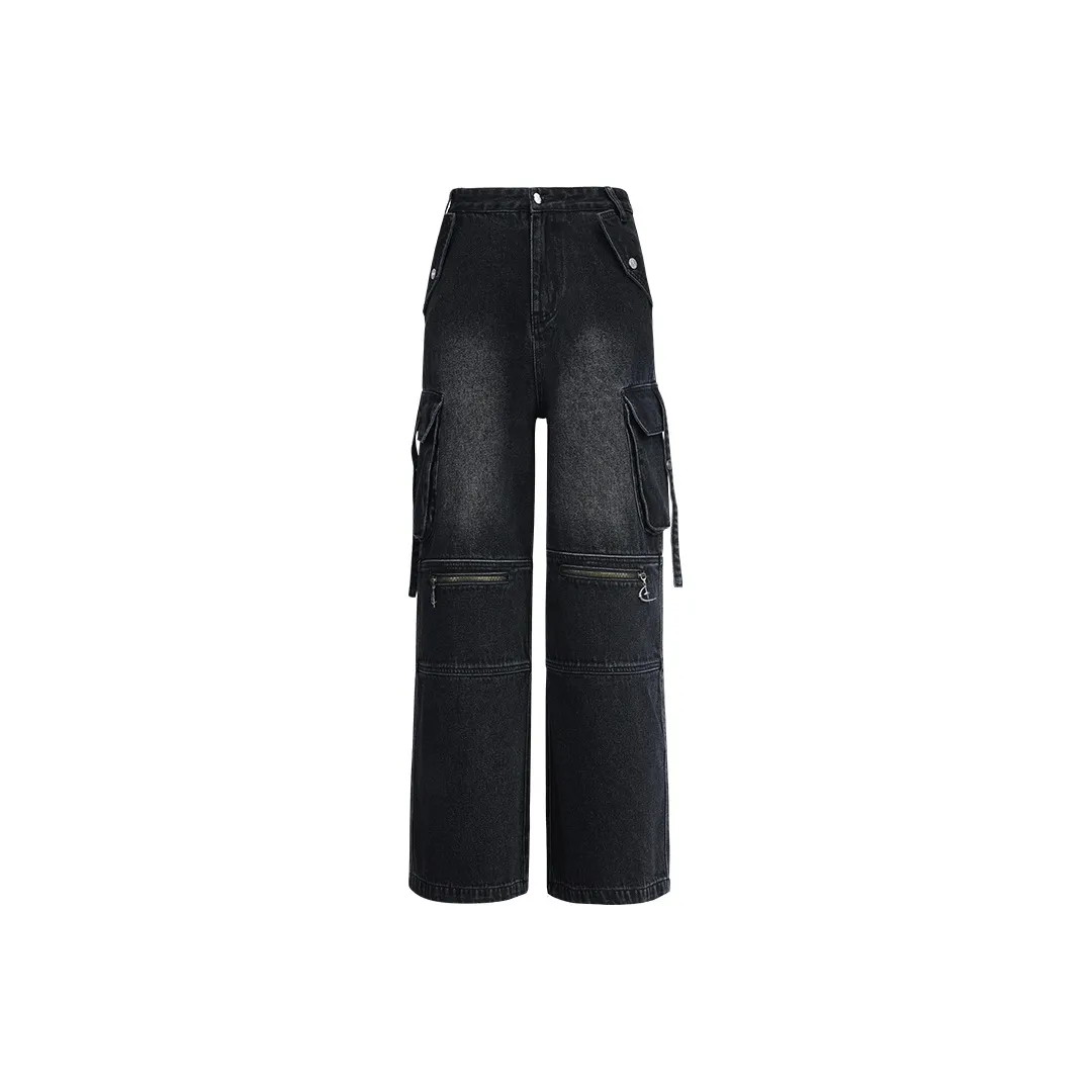 QUARTER IN NIGHT Черный Унисекс Джинсы