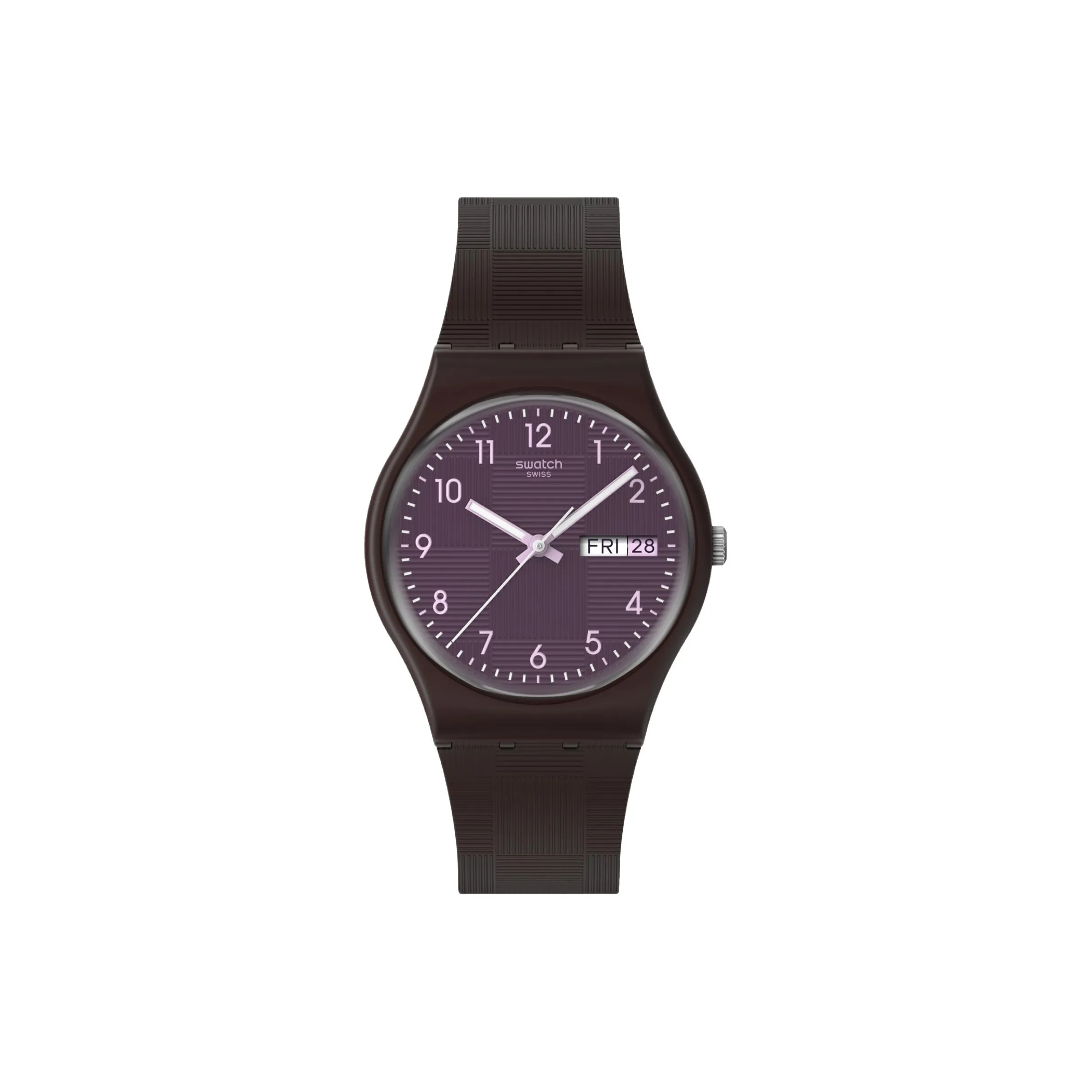 Swatch Quartz Механизм Унисекс Часы 34 мм Фиолетовые