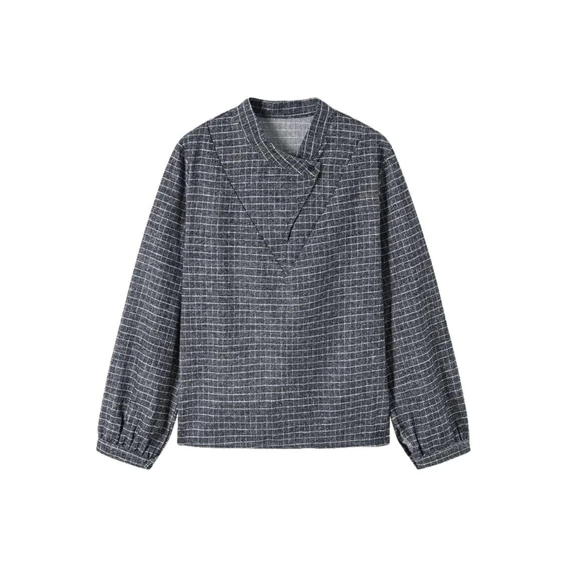 SHANGJING Серые Клетчатые Женские Рубашки