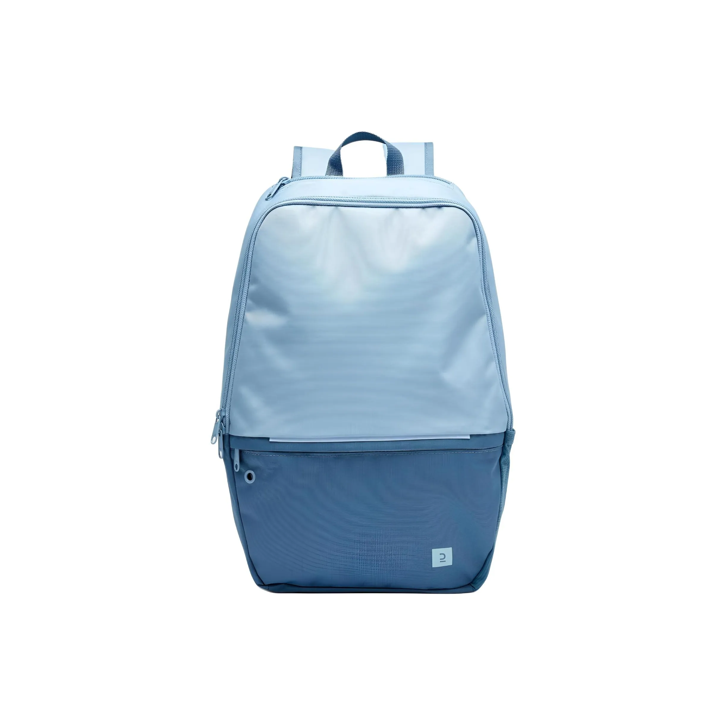 DECATHLON Polyurethane Backpack Unisex Washed Denim Blue & Gray Blue