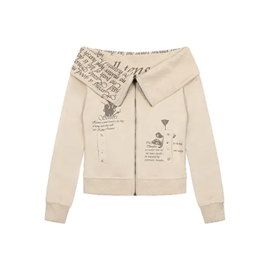 DANCANG Бежевый Женский Короткий Пальто