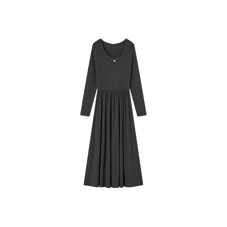 XIANGYING Длинное платье с длинными рукавами женское