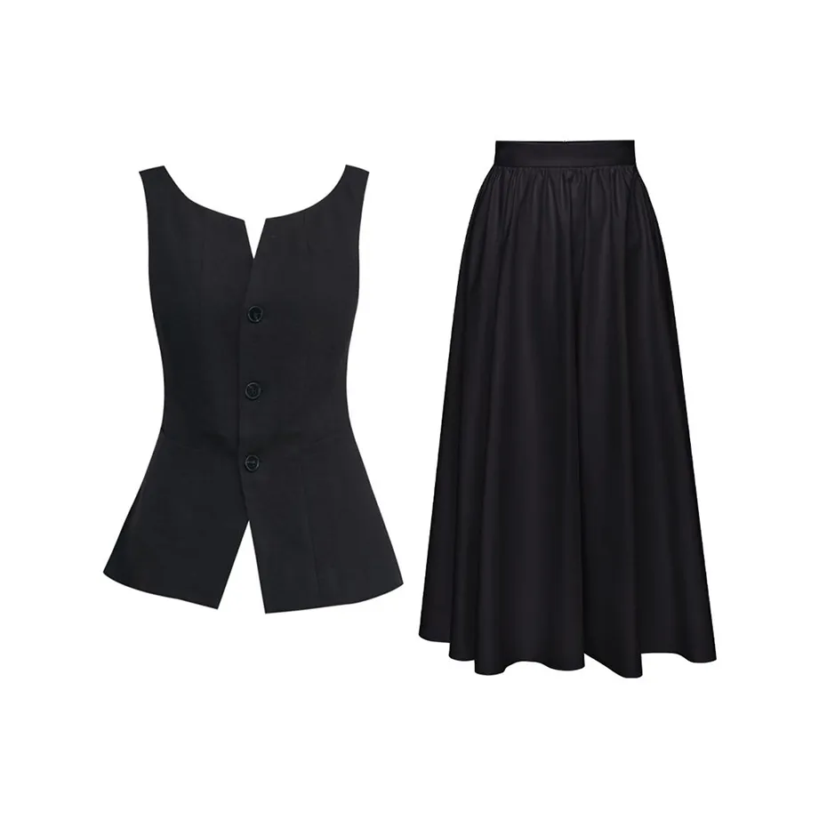 MARIE·COCO Черный топ + Юбка Женские Комплекты с юбкой