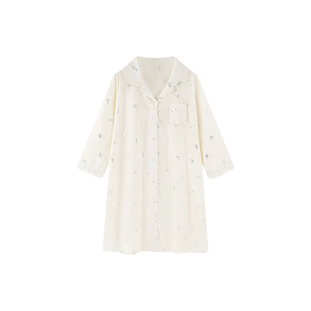 DAISONG Длинный рукав ночная рубашка Женская