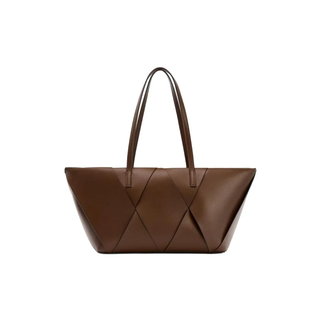 ZARA Полиуретан Тоут Сумка Сумка для покупок Сумка на плечо Женская Коричневая