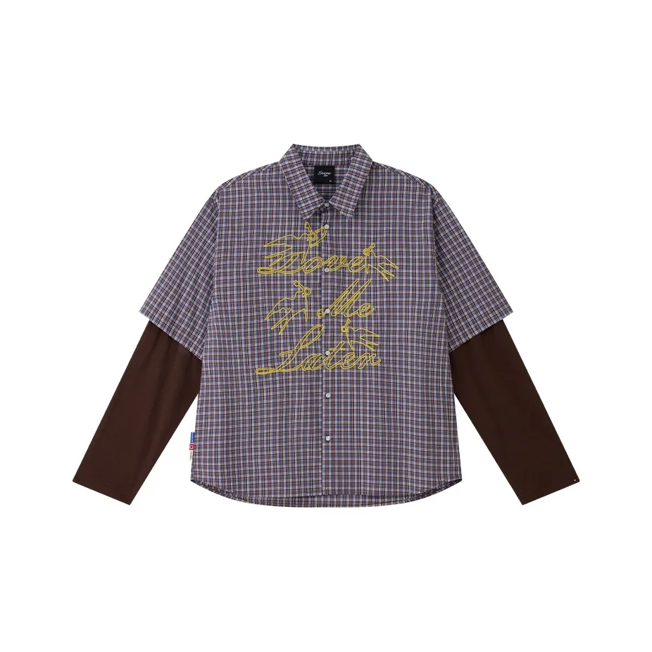 LOVE ME LATER Mock Двухкомпонентная Длинно-рукавная Рубашка Унисекс