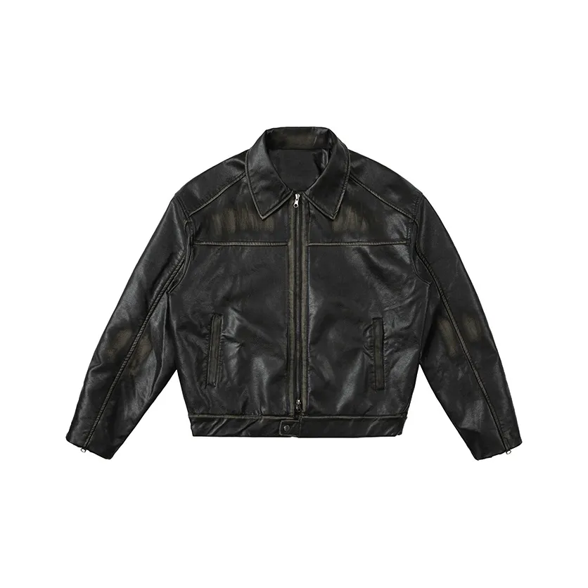 H YXIANG Черный Унисекс Кожаные куртки