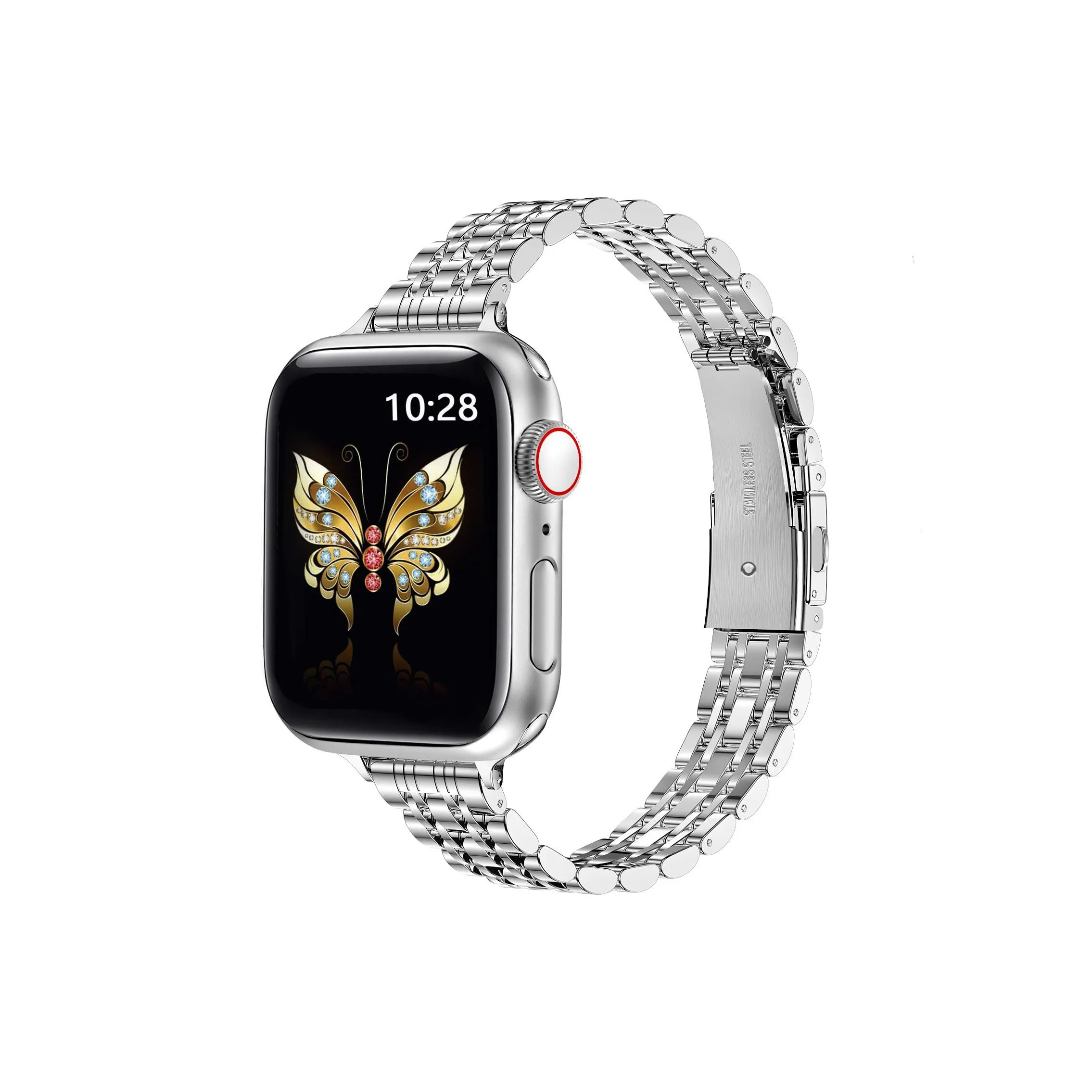 MSSM Ремешок Apple Совместимость Нержавеющая сталь Материал Часы IWatch S11 S10 S9 SE 8 7 6 Ultra 46 Часы