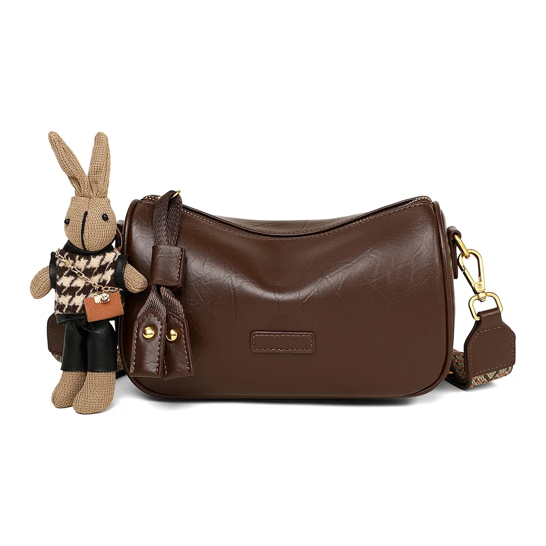 PT'SON Коровья кожа Сумка через плечо Стандартная Женская Кофейного цвета