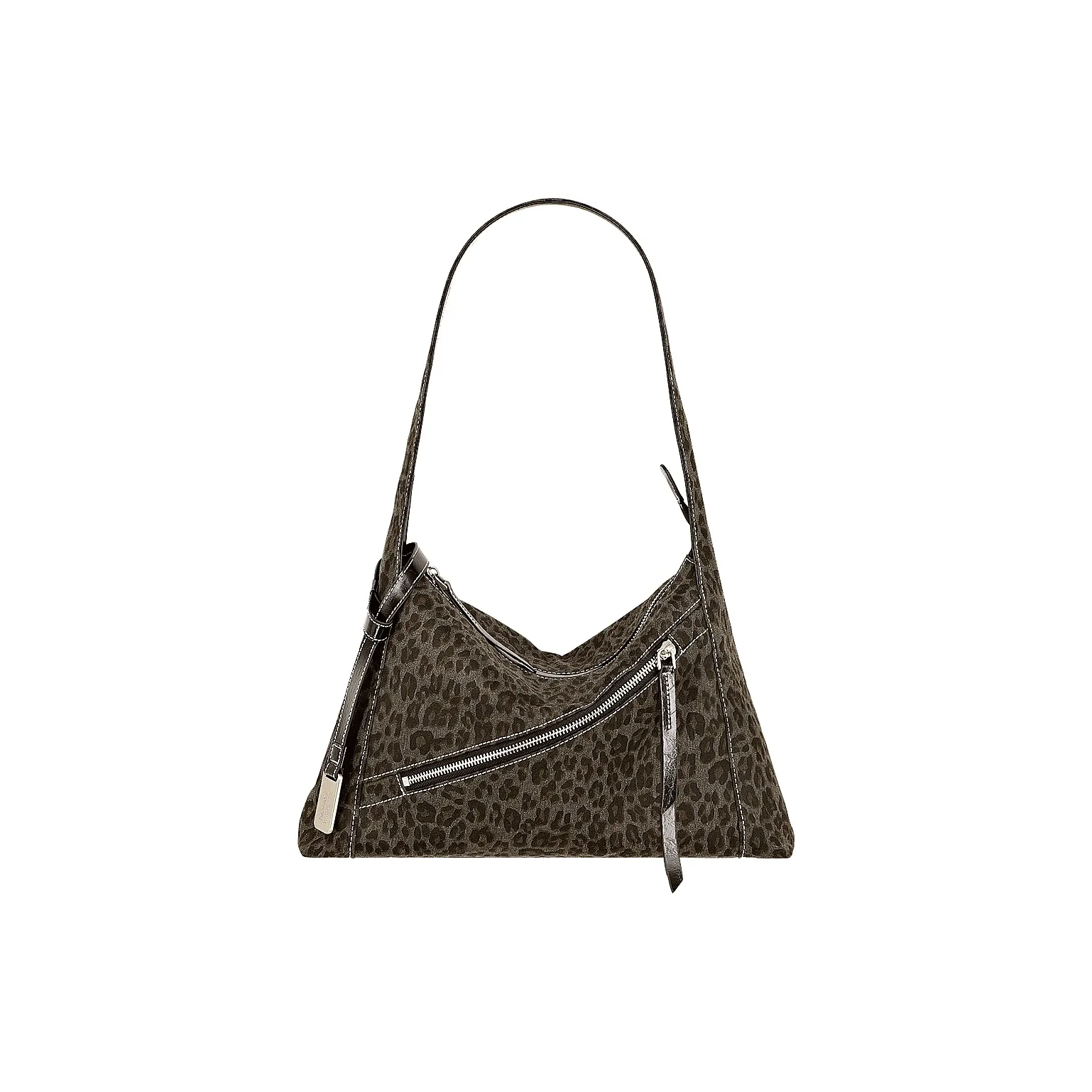 Great Dog and Black Horse Ткань Плечевая Сумка Женская с Леопардовым Принтом