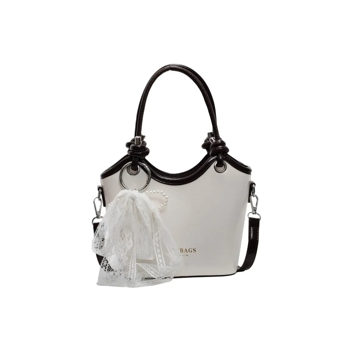 DIFFERENT FACES ПУ (полиуретан) Сумка Женская Черный Белый