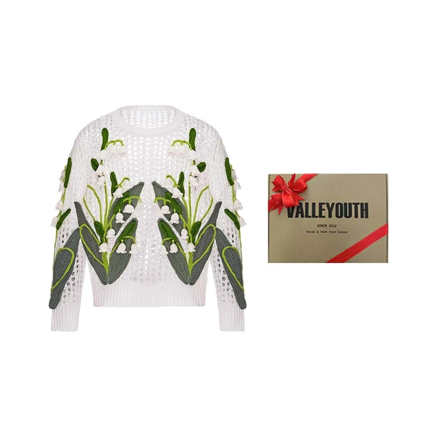VALLEYOUTH Трикотаж Унисекс Цветочная почка Белый