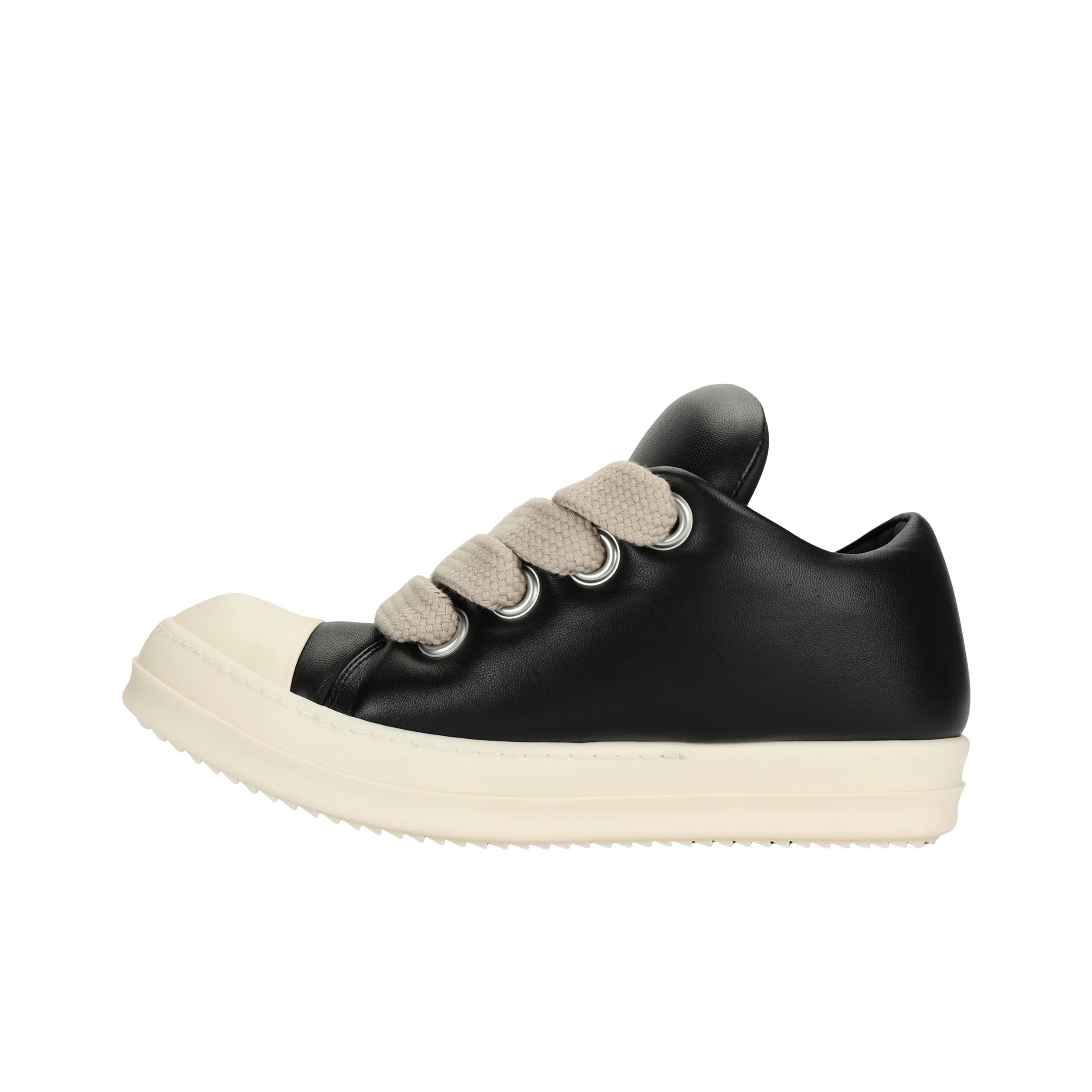 RICK OWENS Jumbo Lace Padded Sneaks Low Black Milk