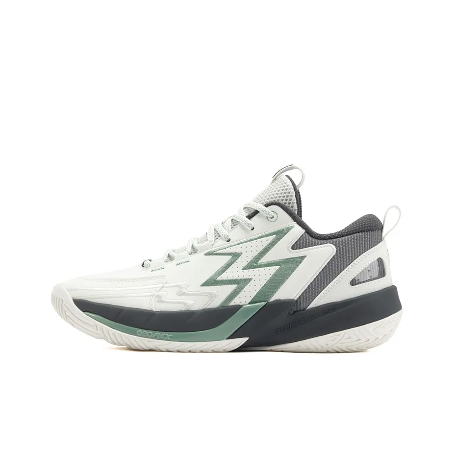 361° BIG3 Team 3,0 Устойчивые к истиранию амортизаторы Низкий топ Баскетбольные кроссовки Мужской Белый Дымчатый серый