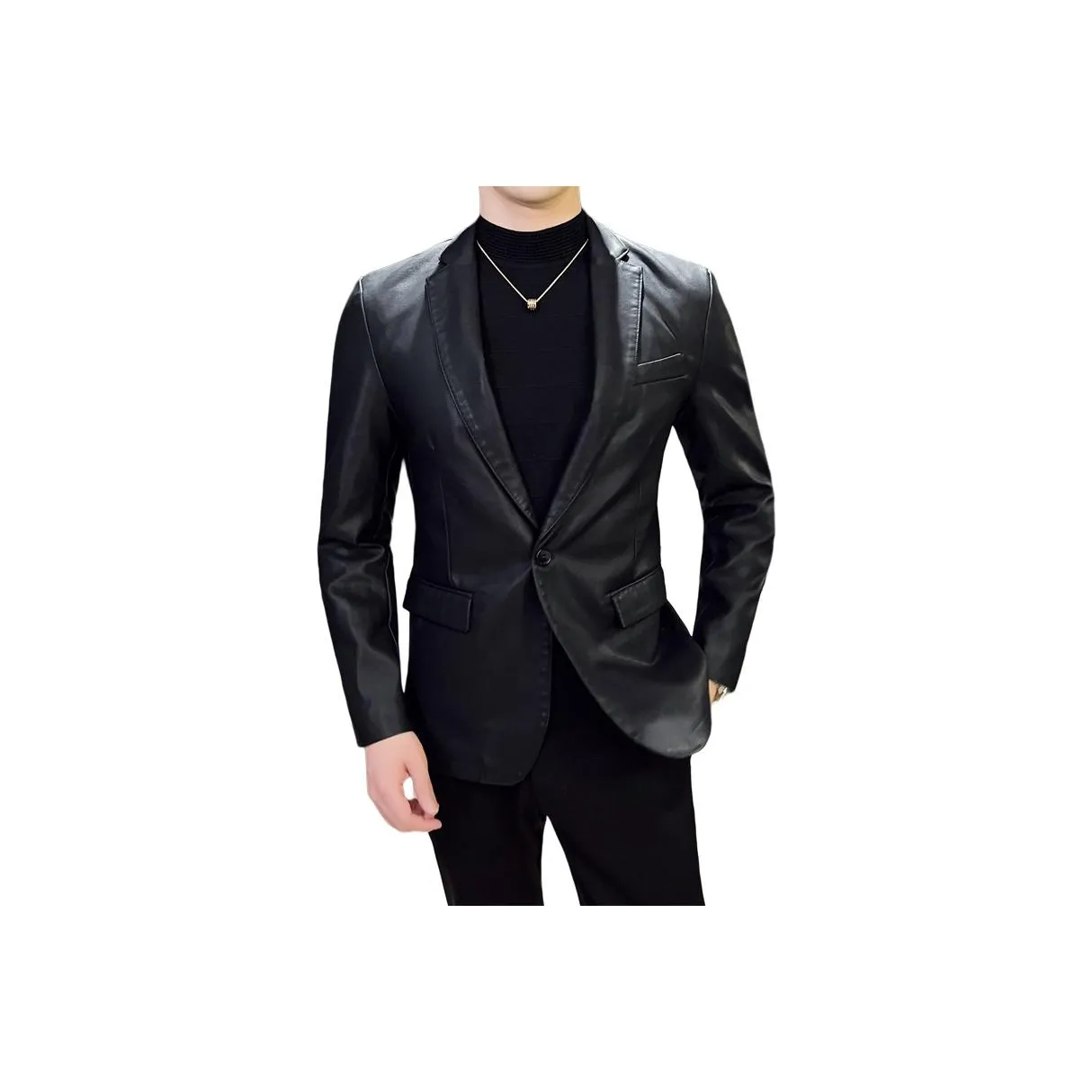 GONGFUSHE Черные Мужские Кожаные Куртки