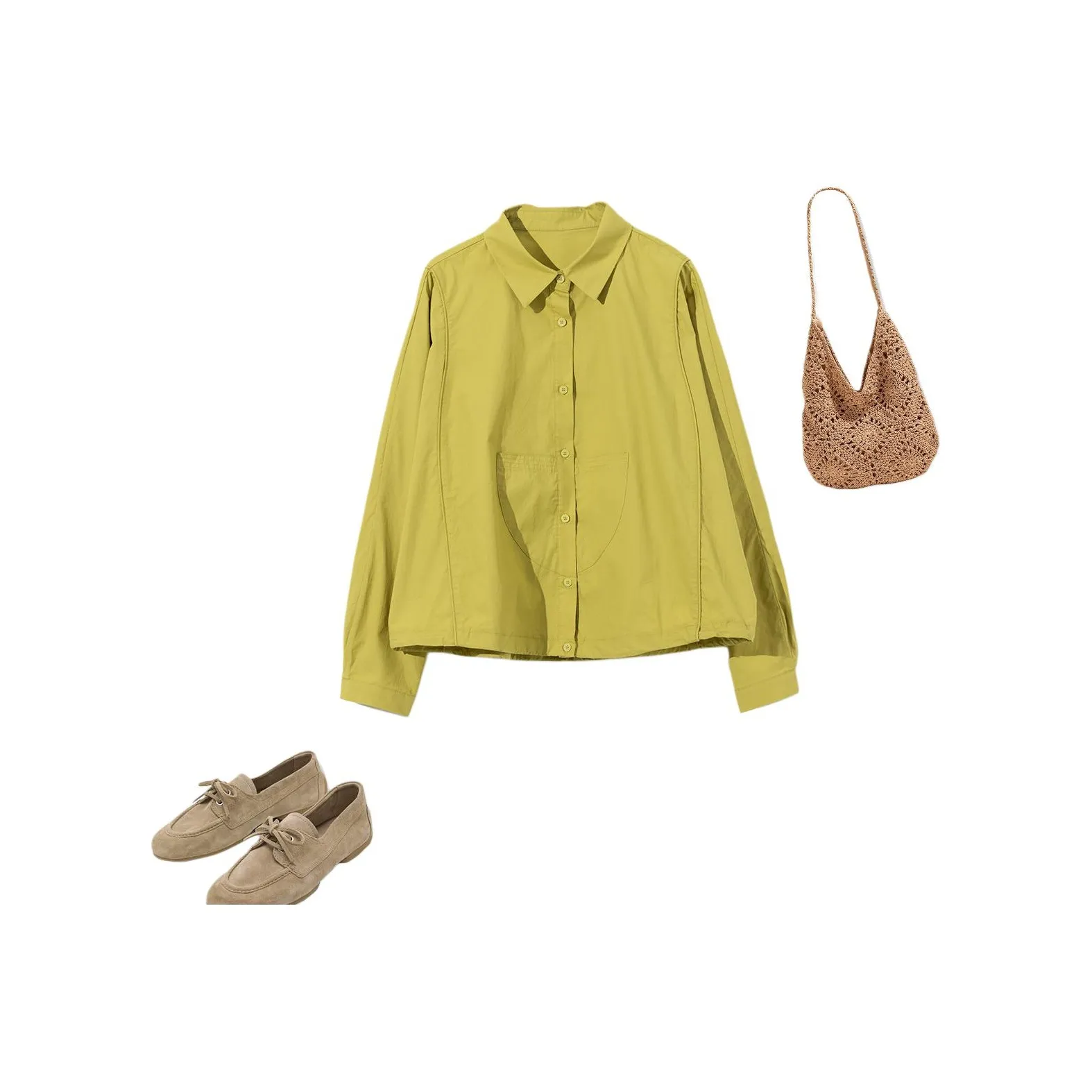 ZIMO Лаймово-зеленые Женские Рубашки