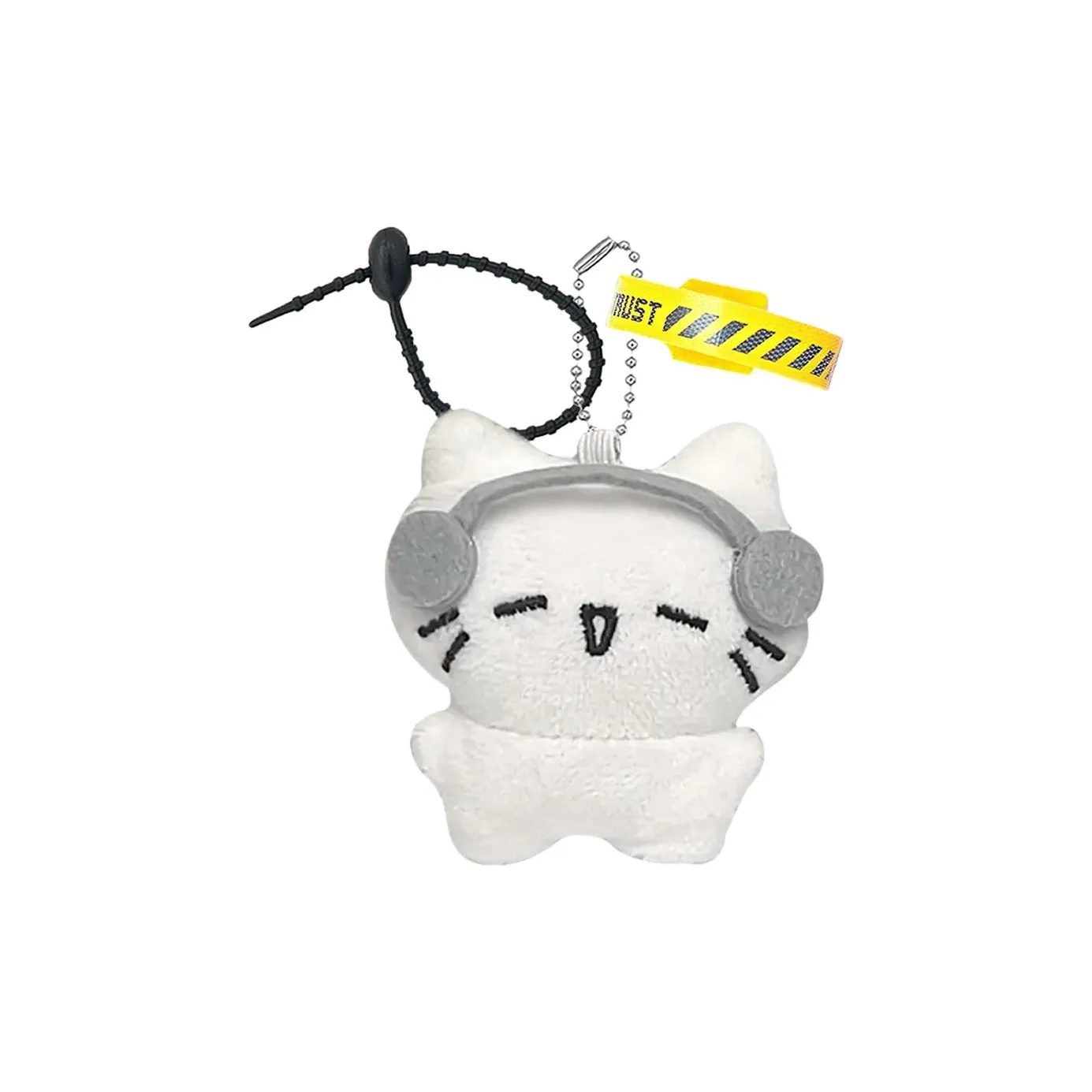 FULUOKANG Музыкальный Котенок с Наушниками Милый Котенок для Настроения Плюшевый Брелок 6,5 см Высота