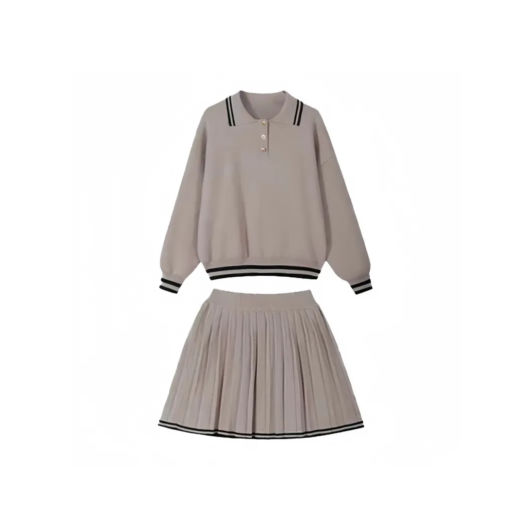 GORGEOUSIDEA Овсяной топ и юбка [Комплекты одежды] Женские юбочные комплекты