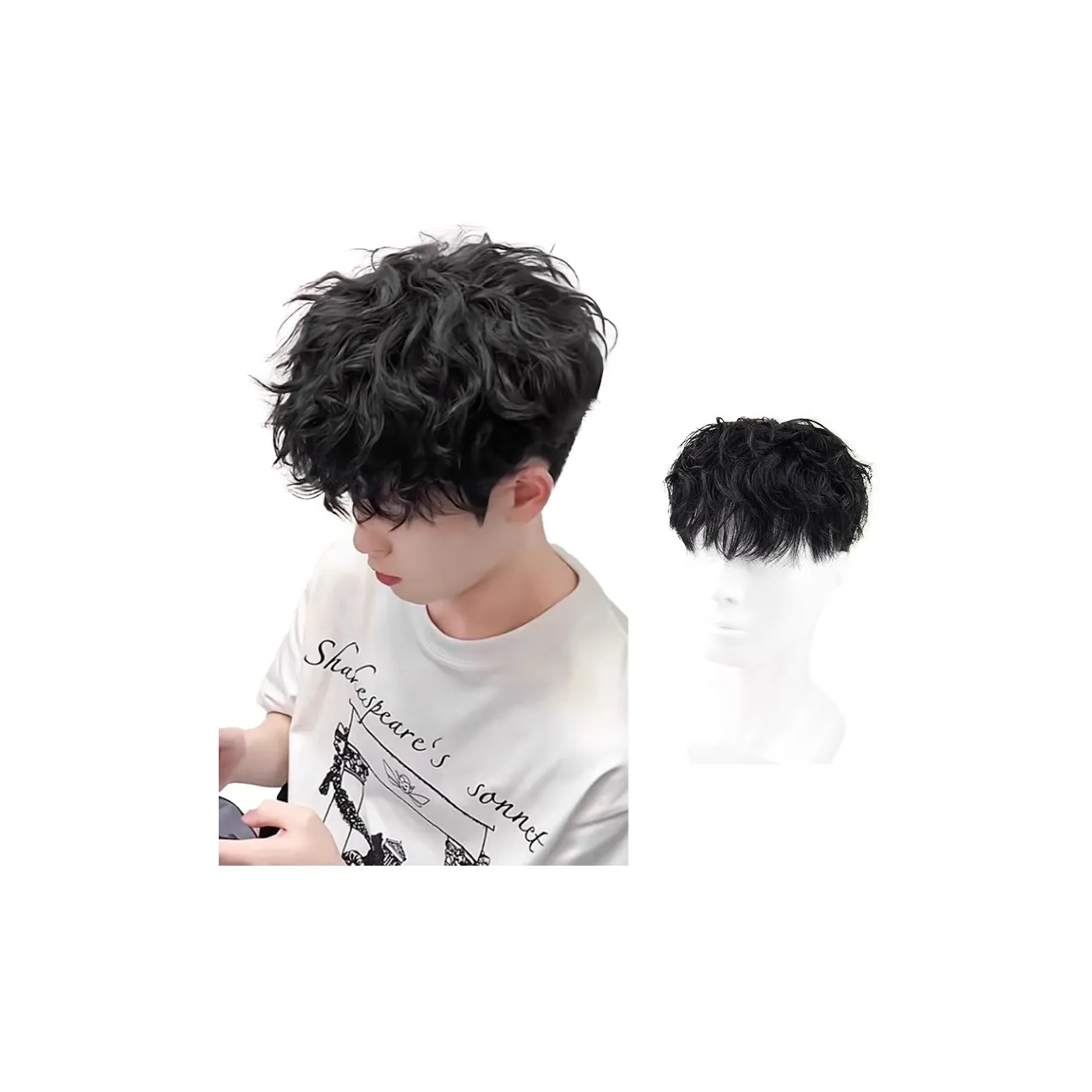 Time Shadow Leslie Wig PIECES Мужской Scalp Наполнитель Заплатки Человеческие Волосы