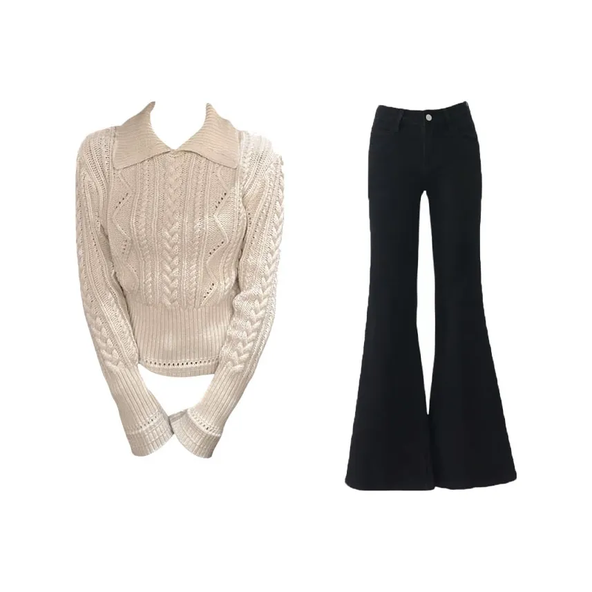 IQC Бежевый+Черный Женские Повседневные Костюмы