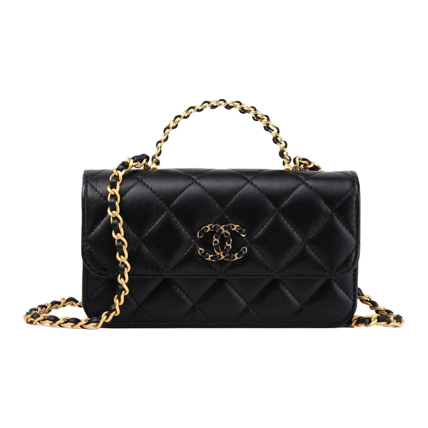 CHANEL WOC Sheepskin Handbag, Shoulder Bag, Crossbody Bag Women's Black