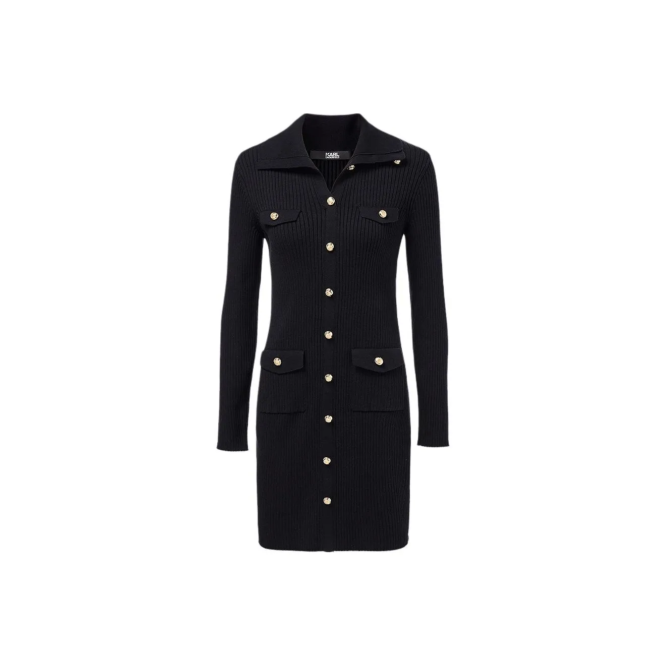 KARL LAGERFELD FW25 Длинное платье с длинными рукавами женское