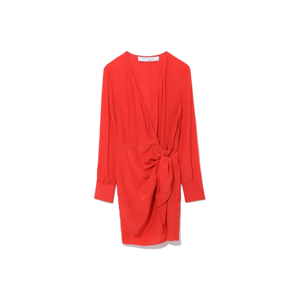 IRO NIGHT Красный Женские Длинные Платья с Длинными Рукавами