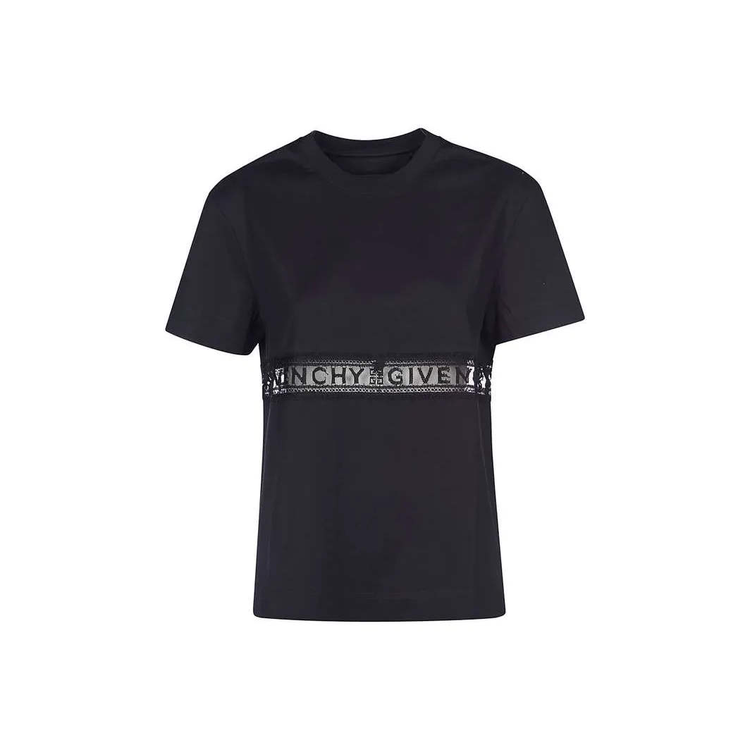 Givenchy T Shirt With Lace Webbing Black 'Black'