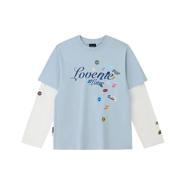 LOVE ME LATER Mock Двухкомпонентная Длинно-рукавная Рубашка Унисекс