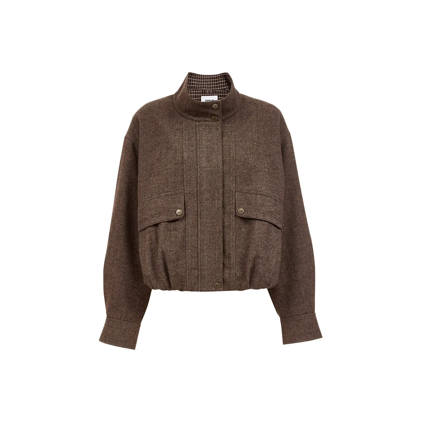 ONLY G08 Шоколад Вереск Узор "Елочка" Женская Тренч