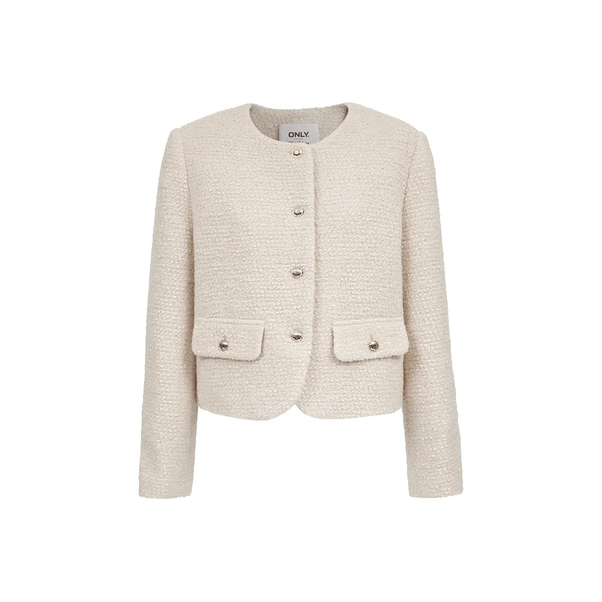 ONLY HH9 Бежевый Круглый Ткань Женское Пальто