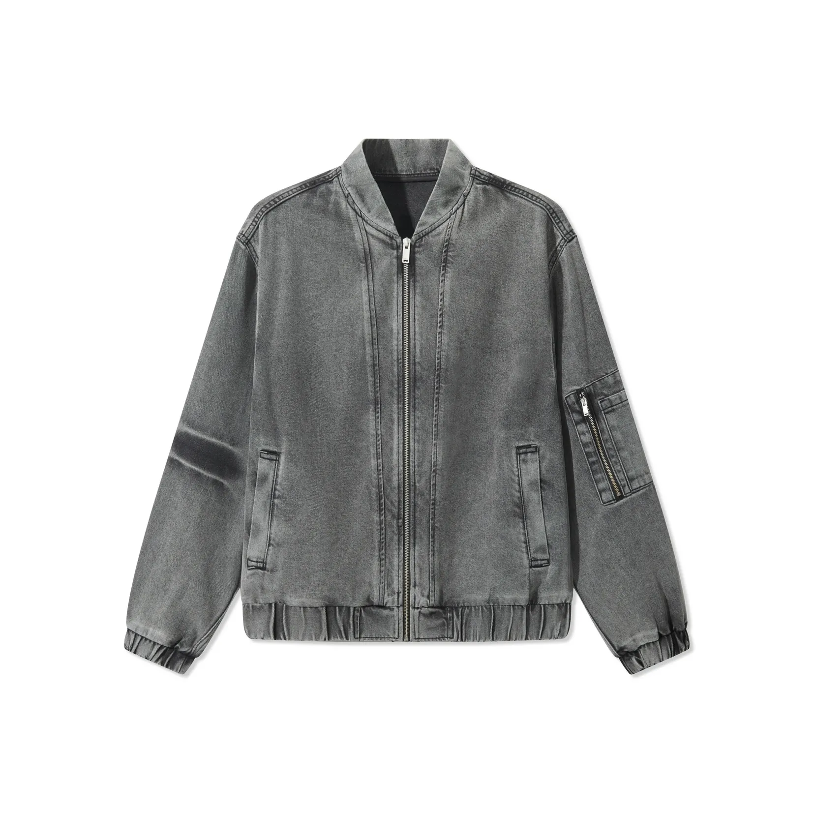 Cabbeen Zippers Украшение/Свободный крой Углерод Черный 01 Мужские Куртки