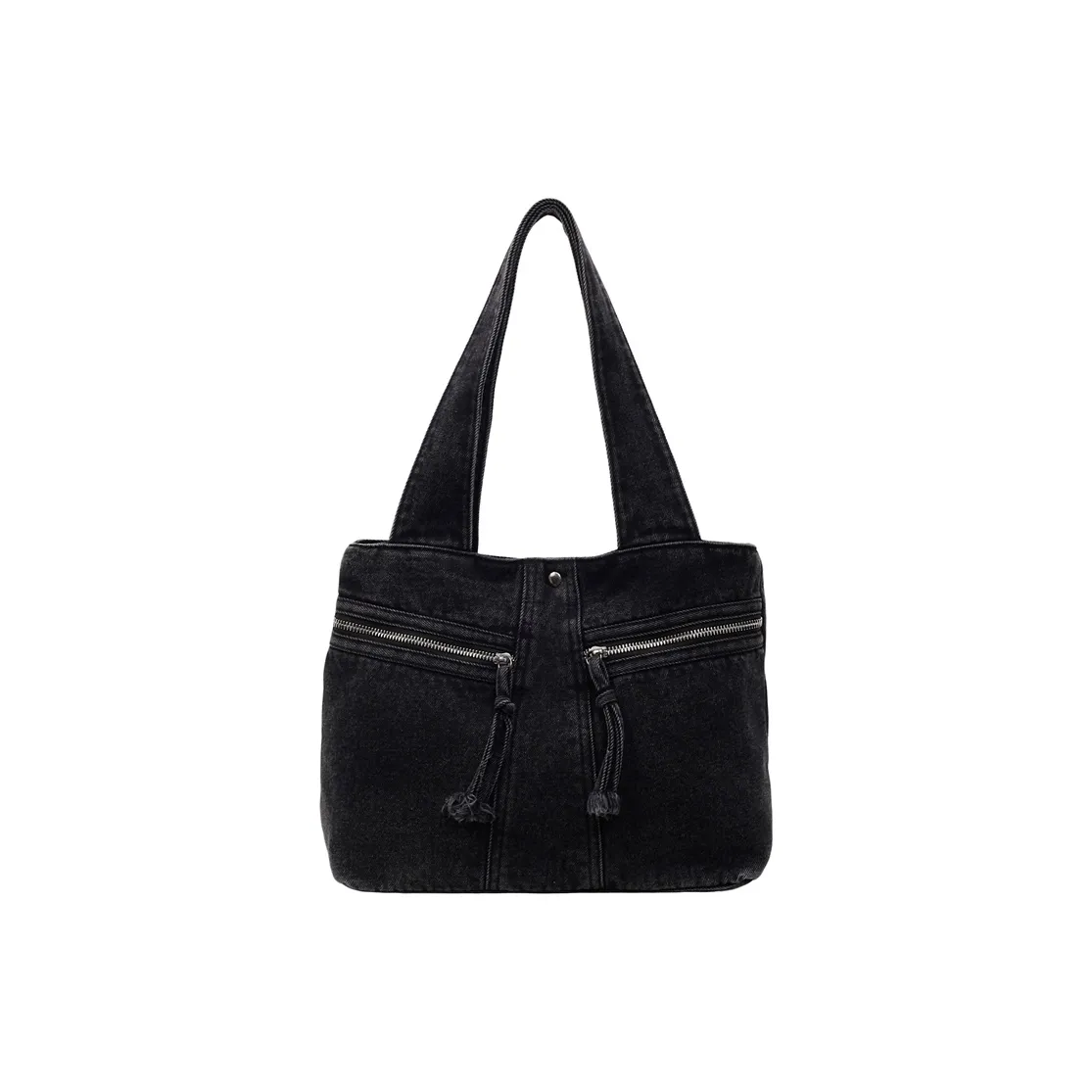 NOMK Denim Tote Bag Shopping Bag Shoulder Bag Women's Black Light Blue Dark Blue NOMK Деним Сумка-тоут Сумка для покупок Плечевая сумка Женская Черный Светло-синий Темно-синий