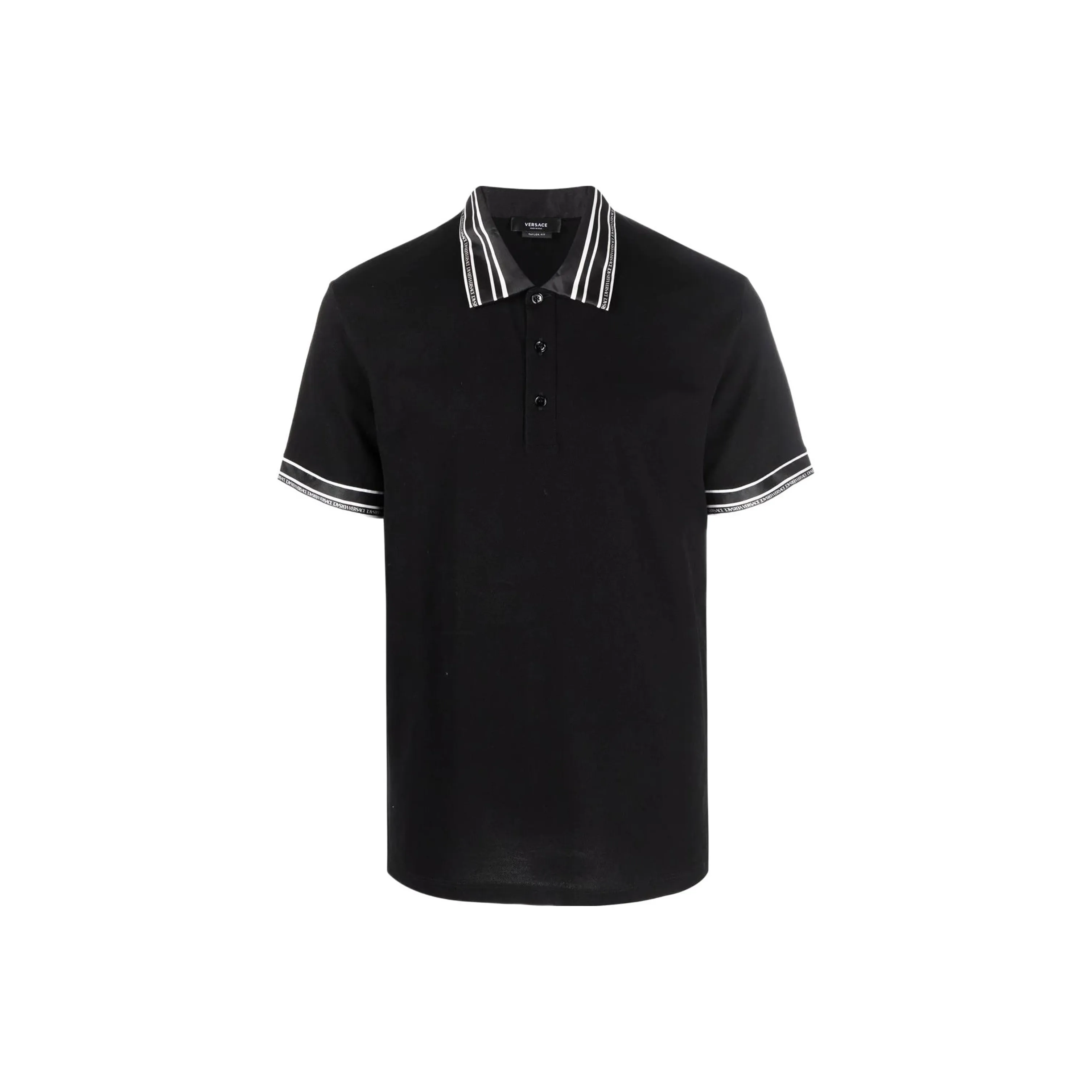 VERSACE Striped-Edge Short-Sleeved Polo Shirt