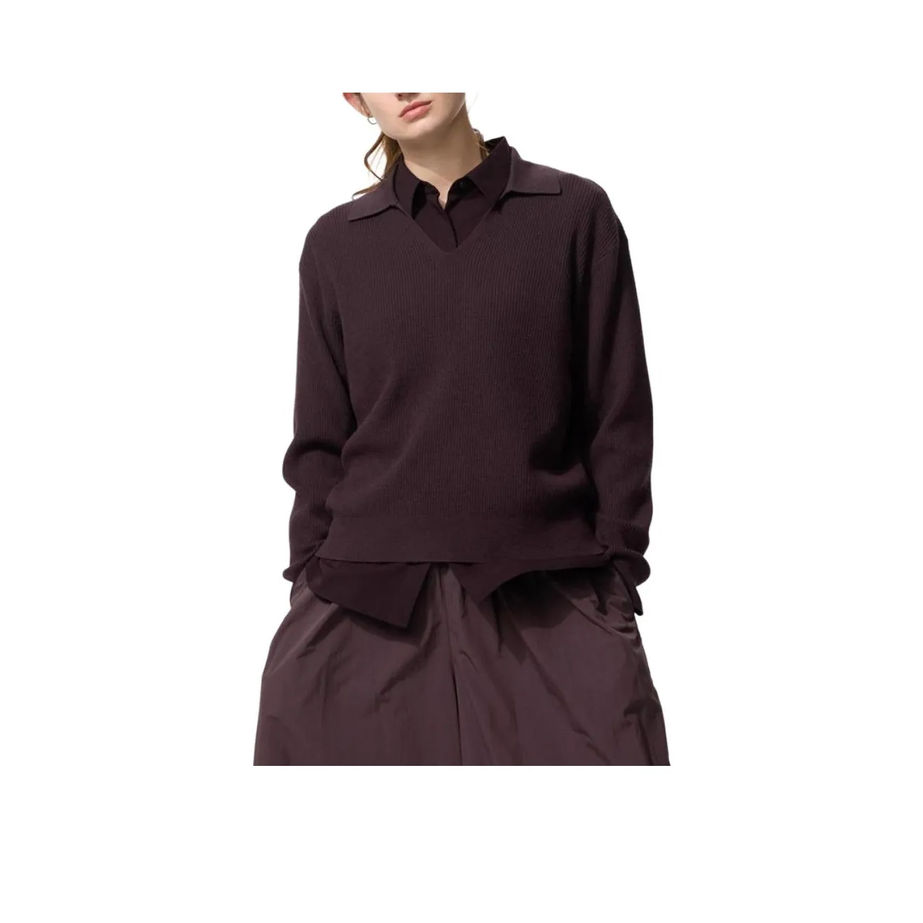 UNIQLO Бургунди Женский Трикотаж