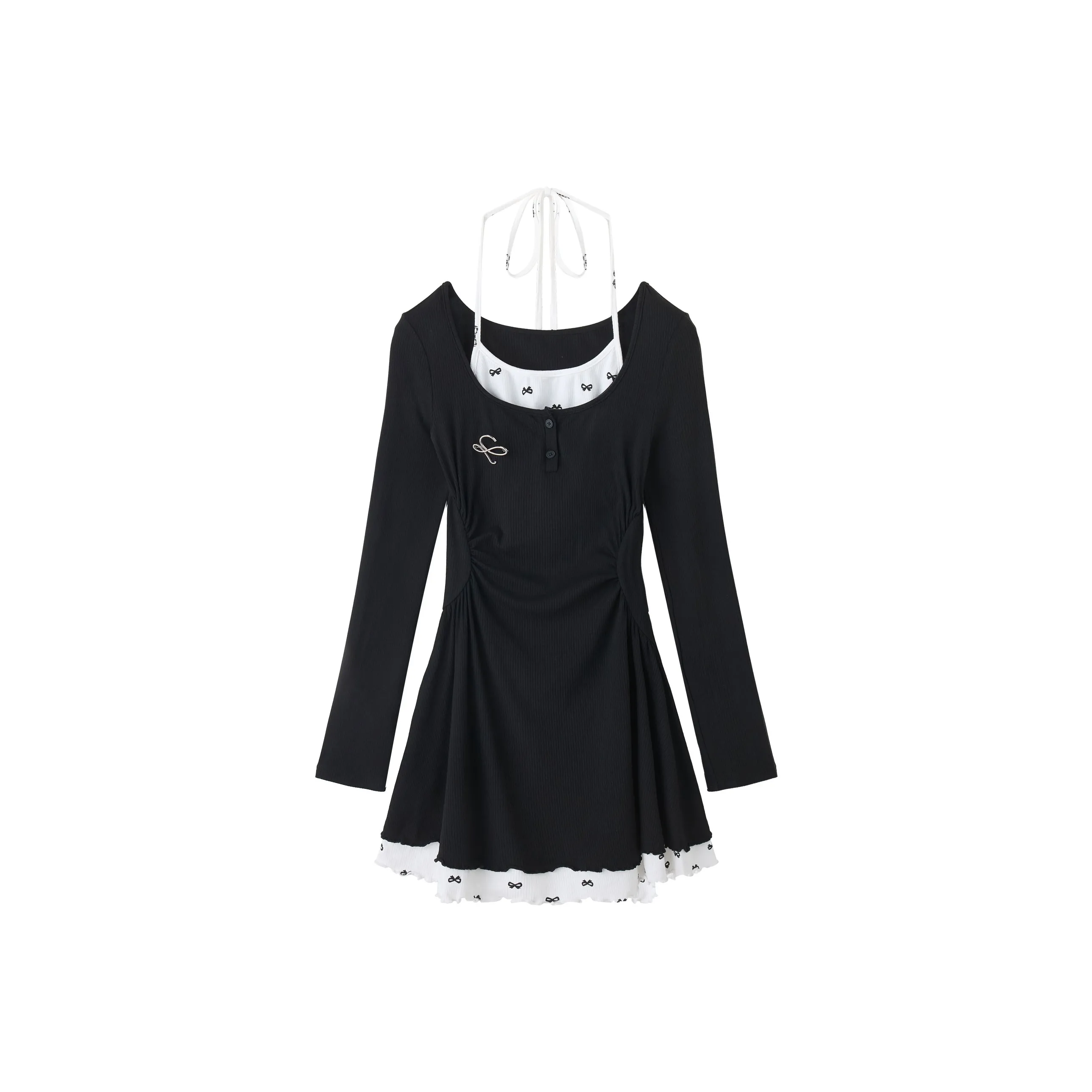 FABRIC PIG Летнее Длинное Платье с Длинными Рукавами Женское