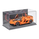 그레이 스웨이드 디스플레이 케이스 + 배경 + 1:24 Koenigsegg, 오렌지