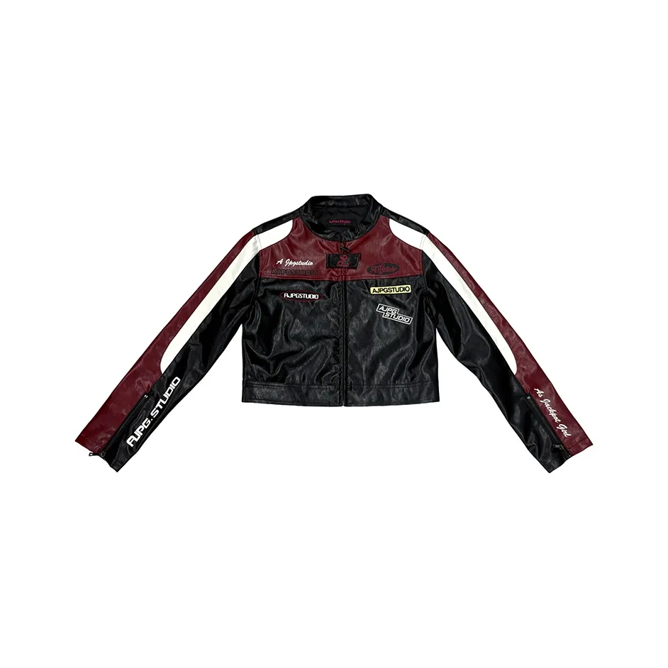 AJPG Черные Женские Кожаные Куртки