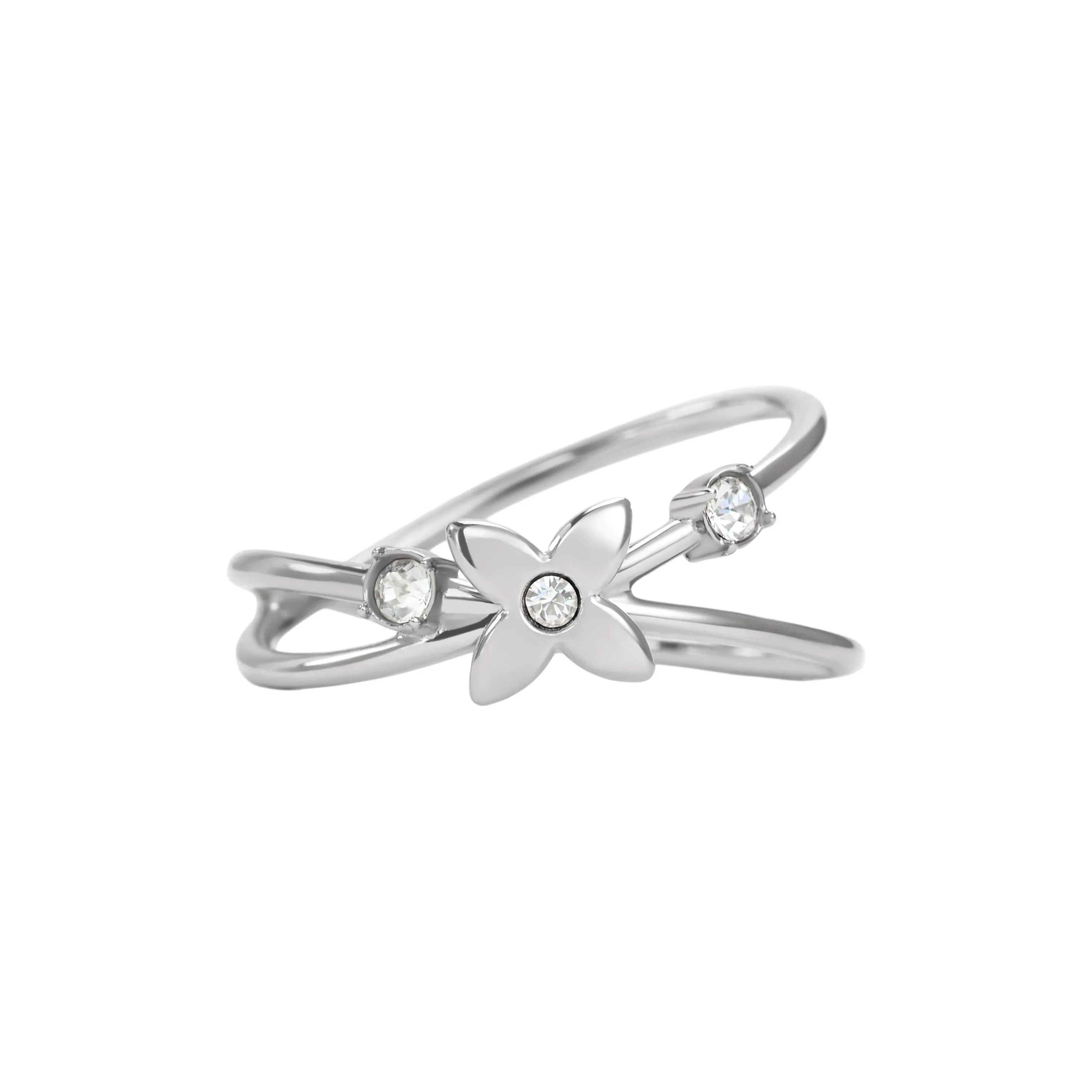 CHARLES KEITH Кольца из нержавеющей стали искусственного хрусталя Женское серебро Розовое золото