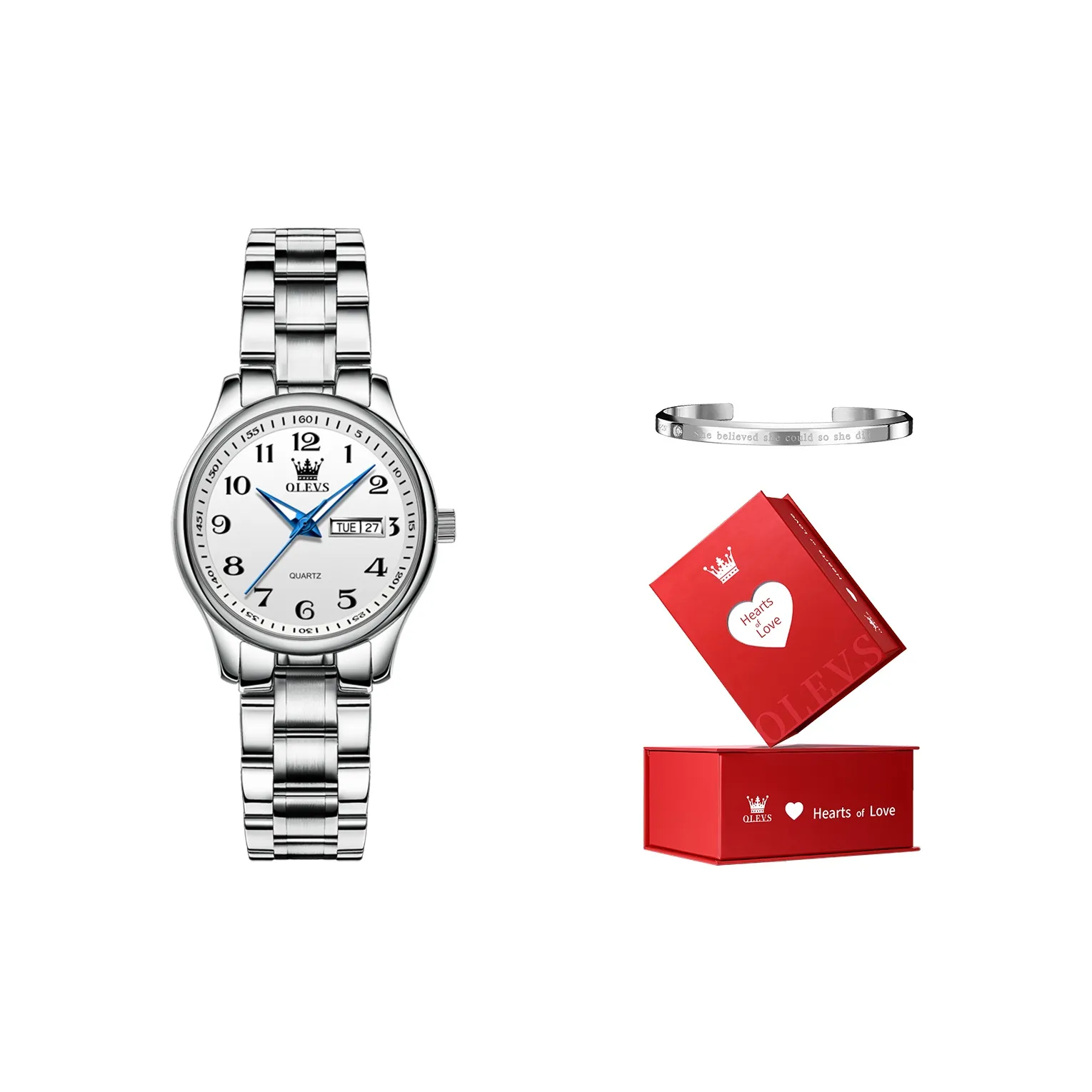 OLEVS Minimalist Series Кварцевый механизм ремешок из нержавеющей стали женские часы золотой циферблат