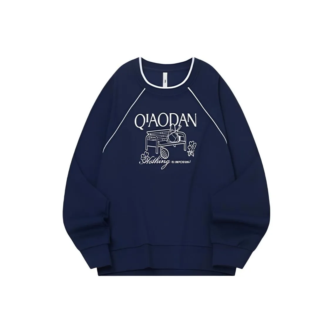 QIAODAN Satin Blue Ribbon Женские Свитшоты