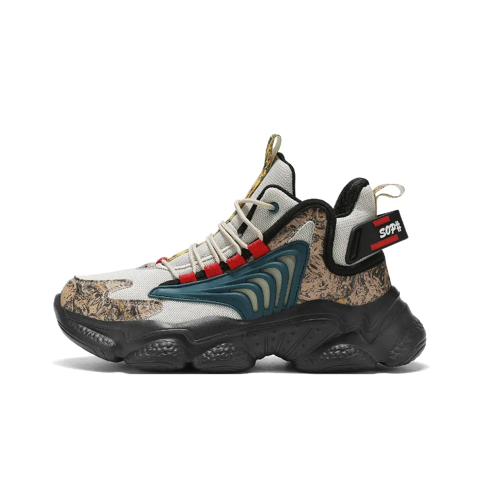 Kuding Нижняя юбка устойчивая к истиранию дышащая высокий топ повседневная беговые кроссовки мужской