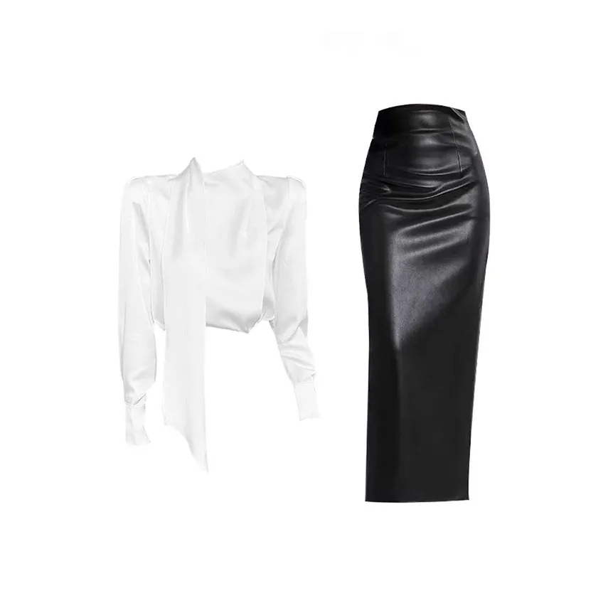 MARIE·COCO Белый топ + юбка Женские комплекты с юбкой