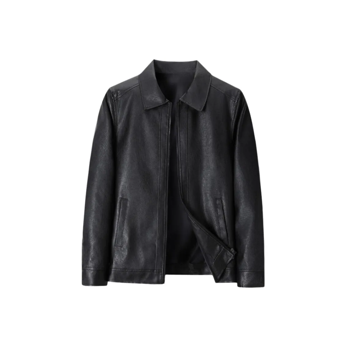 SENJIALUO Черные Мужские Кожаные Куртки