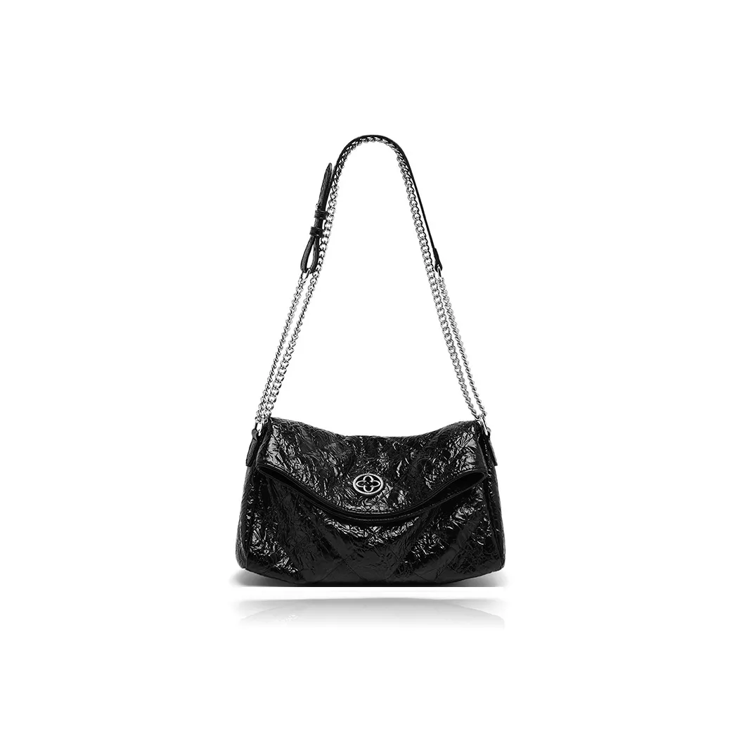 CASSILE Cow Leather With Synthetic Leather Hobo Soft Bag, Underarm Shoulder Bag, Crossbody Bag Women's Black