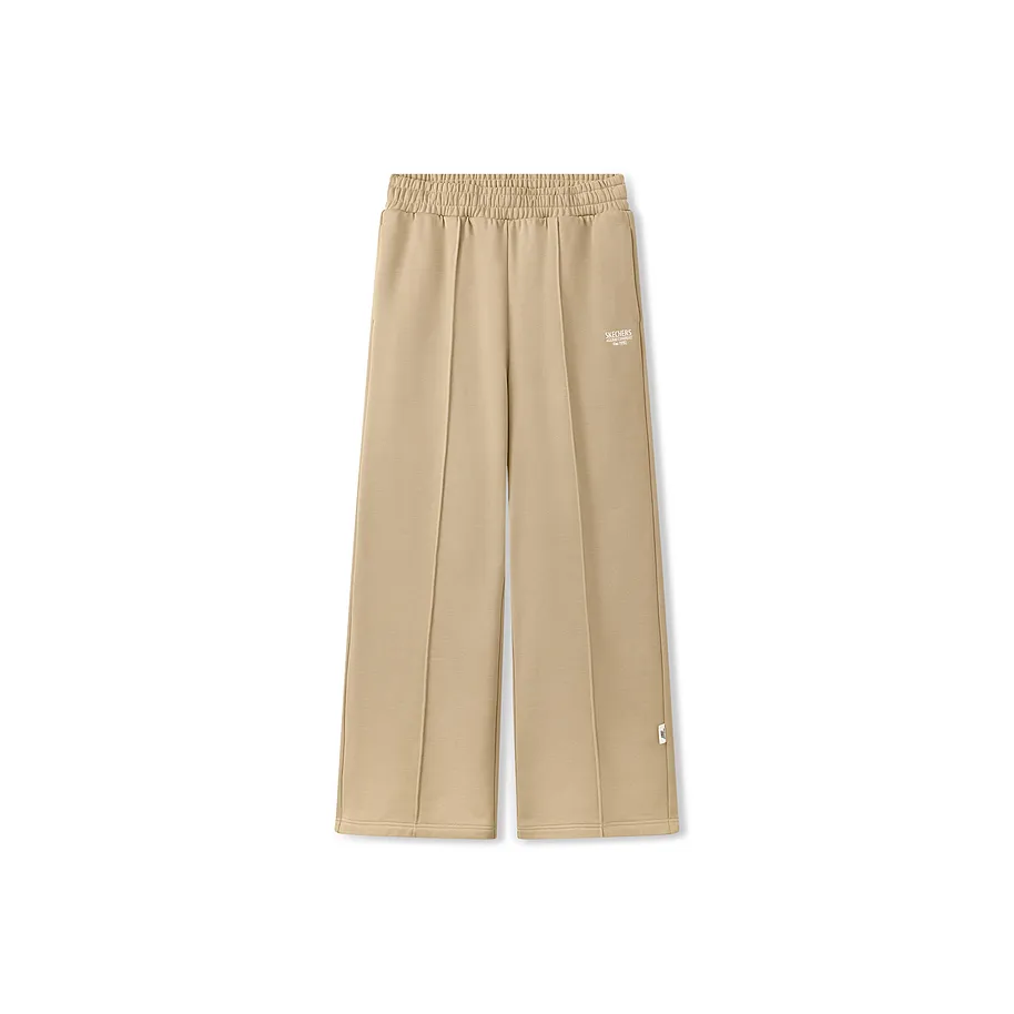 Skechers Вязаные Спортивные Штаны Женские Цвет Айвори Белый 028R