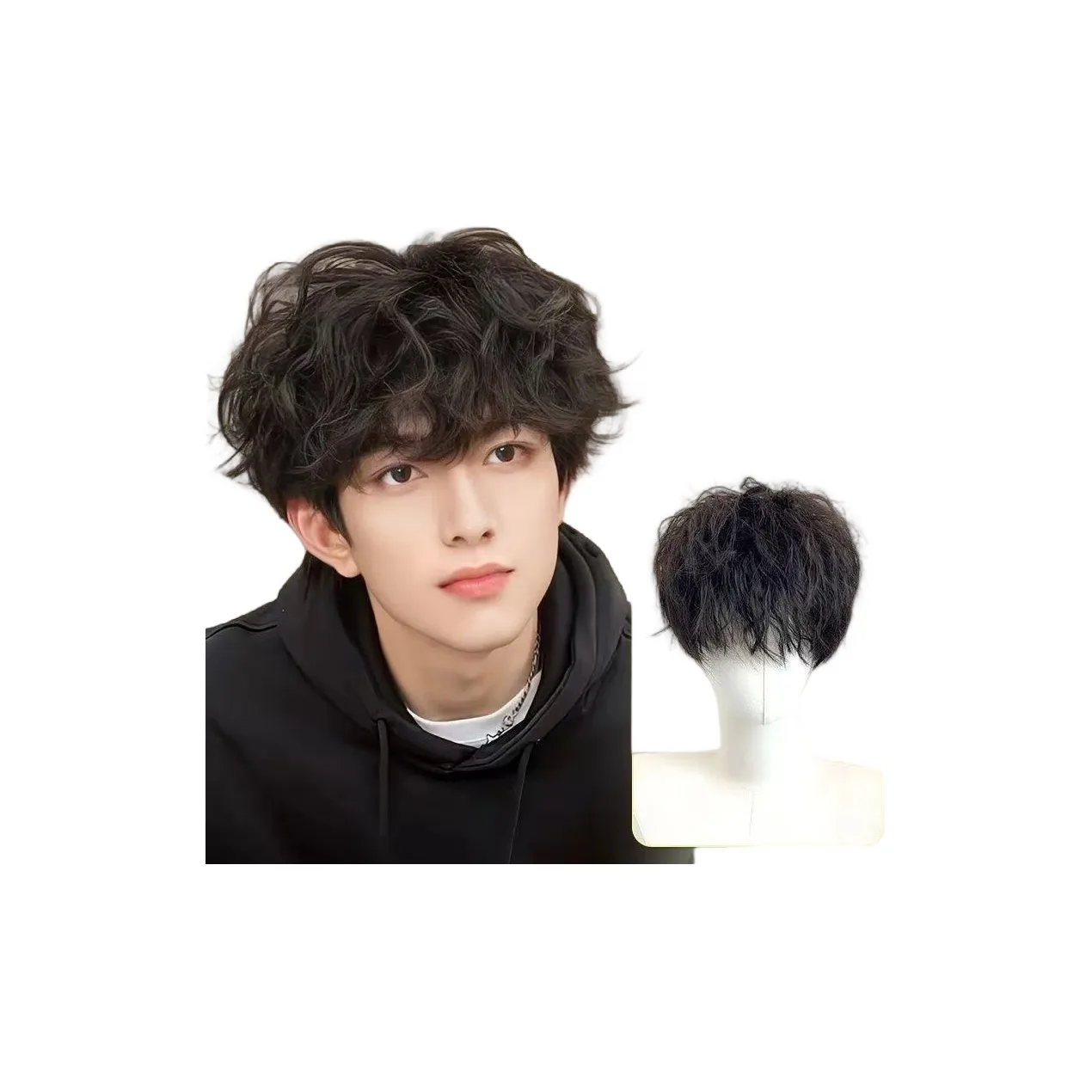 Mousse Na Wig Мужская Полная Перука Набор Ризли Shadow Незаметная Бесшовная Легкая и Объемная