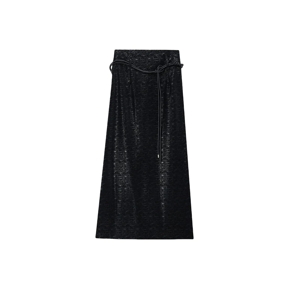 Женские кожаные длинные юбки