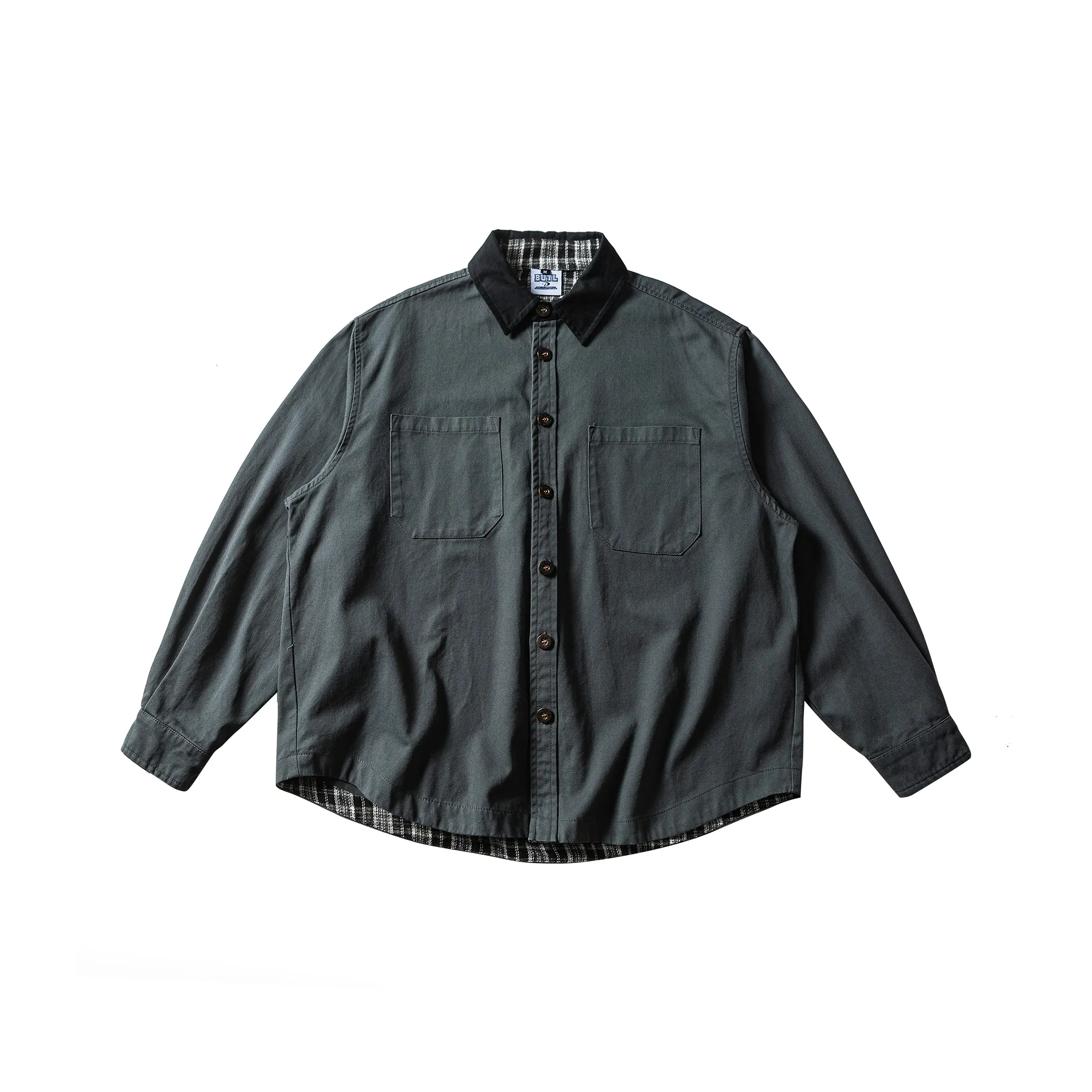 UNDOMAZE Весенний Осенний 100% хлопок Длинный рукав Рубашка Свободный крой Мужской